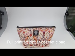 Πλήρες χρώμα Custom βαμβακερές τσάντες Tote Τυπωμένο Zippered τσάντα